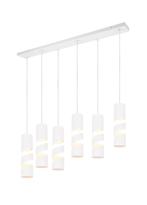 Lustra Stream, TRIO, 100x9x150 cm, 10W, 6x GU10, metal, alb mat