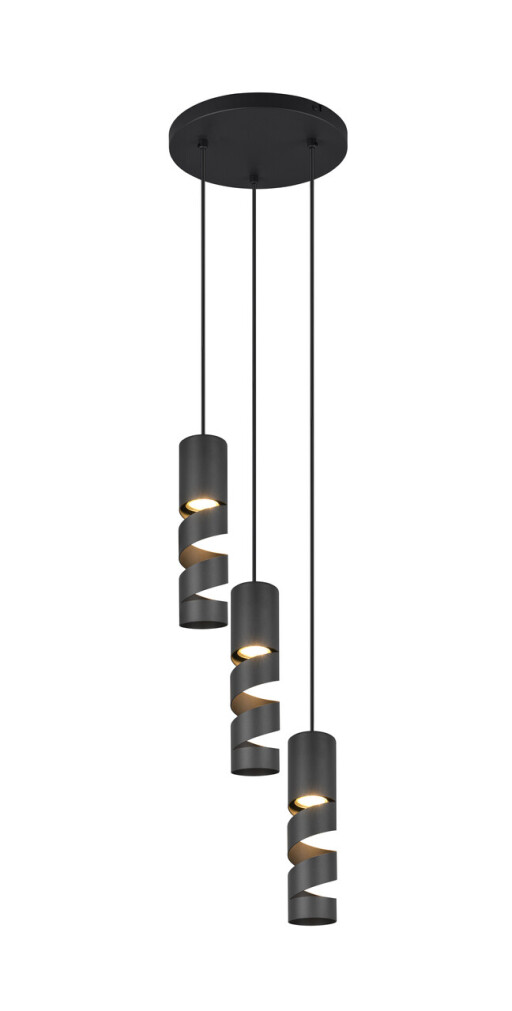 Lustra Stream, TRIO, 30x150 cm, 10W, 3x GU10, metal, negru mat