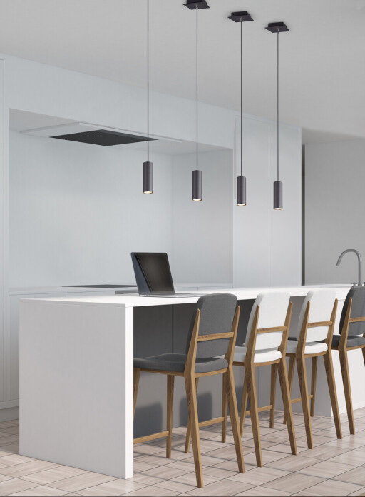 Lustra Marley, TRIO, 12x12x150 cm, 35W, 1x GU10, metal, negru mat