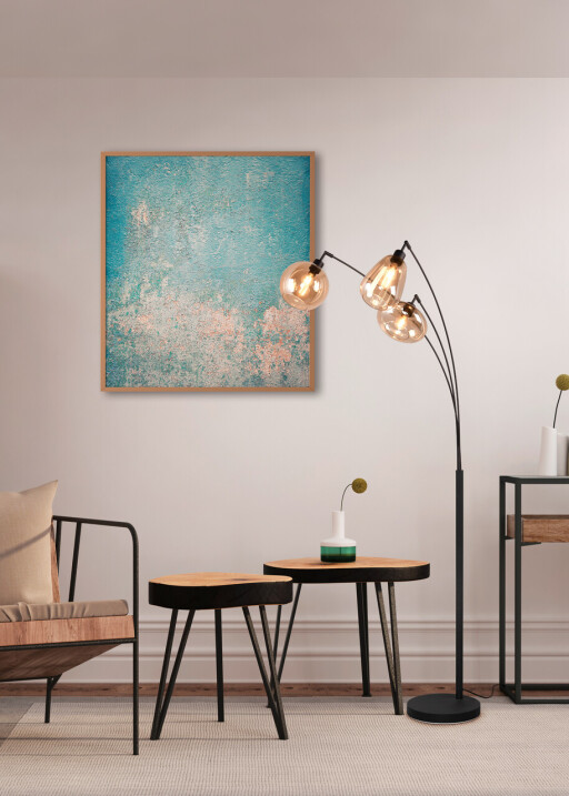 Lampadar Lumina, TRIO, 31x71x200 cm, 10W, 3x E14, metal, negru mat