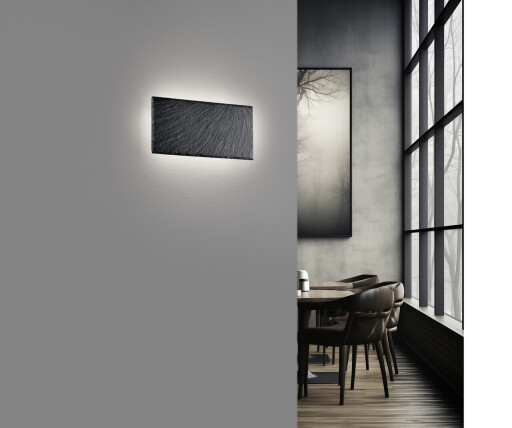 Aplica de perete Raven, TRIO, 25x3.6x12 cm, 9W, 1x SMD, ardezie, negru