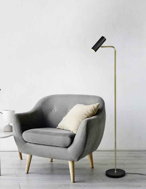 Lampadar Marley, TRIO, 23x39x151 cm, 5W, 1x GU10, metal, bronz mat/negru