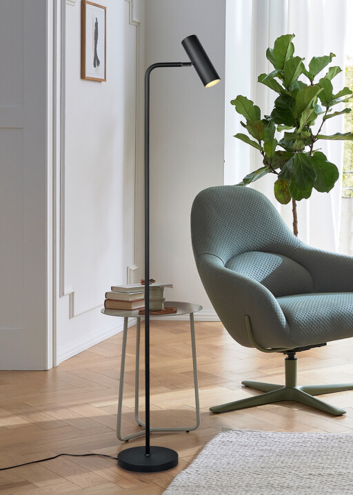 Lampadar Marley, TRIO, 23x39x151 cm, 5W, 1x GU10, metal, negru mat