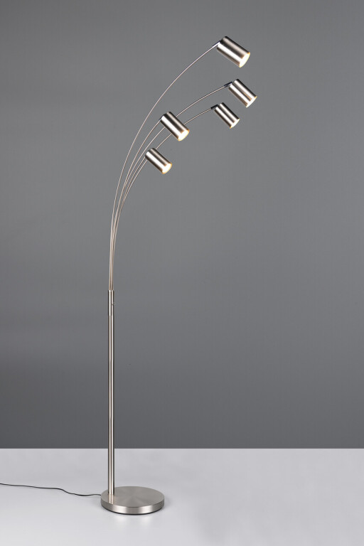 Lampadar Marley, TRIO, 80x55x200 cm, 10W, 5x GU10, metal, argintiu mat