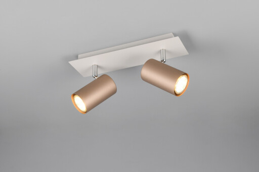 Plafoniera Marley, TRIO, 30x9x15 cm, 35W, 2x GU10, metal, alb/bronz