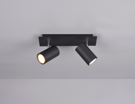 Plafoniera Marley, TRIO, 30x9x15 cm, 35W, 2x GU10, metal, negru mat