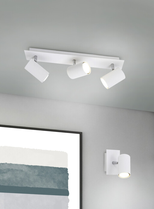 Plafoniera Marley, TRIO, 48x9x15 cm, 35W, 3x GU10, metal, alb