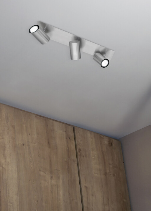 Plafoniera Marley, TRIO, 48x9x15 cm, 35W, 3x GU10, metal, argintiu mat