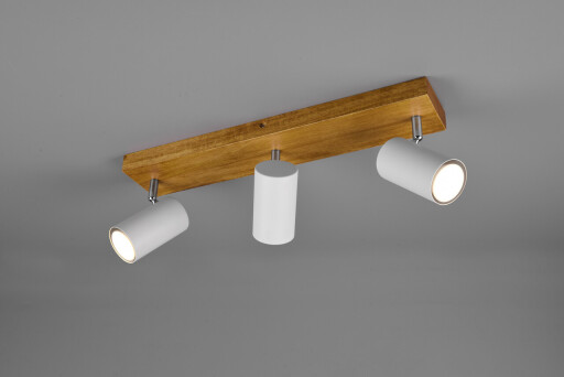 Plafoniera Marley, TRIO, 44x9x16 cm, 35W, 3x GU10, metal, alb mat/natur
