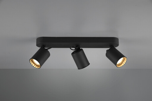 Plafoniera Pago, TRIO, 41x7x15 cm, 35W, 3x GU10, metal, negru mat
