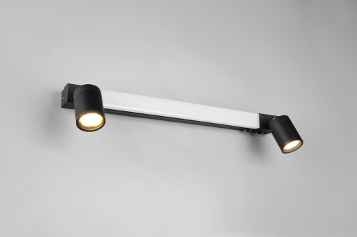 Aplica de perete Enrico, TRIO, 60x4.5x18 cm, 6W, 2x GU10, 1x SMD, metal, negru mat