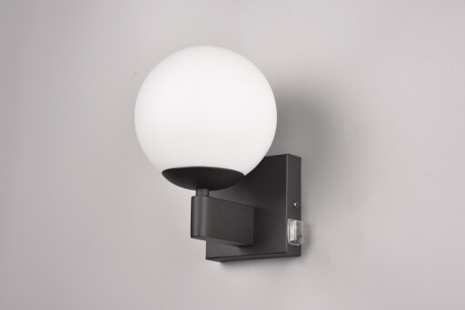 Aplica de perete Kula, TRIO, 14x17x20 cm, 10W, 1x E14, metal, negru mat/alb