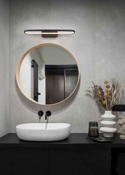 Aplica de perete Gianni, TRIO, 60x15x8 cm, 22W, 1x SMD, metal, negru mat