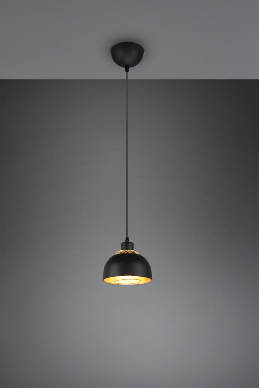 Lustra Punch, RL, 18x150 cm, 40W, 1x E27, metal, negru mat