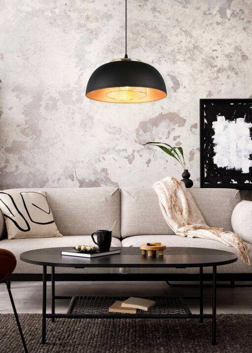 Lustra Punch, RL, 35x150 cm, 40W, 1x E27, metal, negru mat