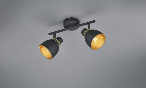 Plafoniera Punch, RL, 28.5x10x20 cm, 10W, 2x E14, metal, negru mat