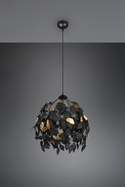 Candelabru Leavy, RL, 38x150 cm, 28W, 1x E27, metal, negru mat/auriu