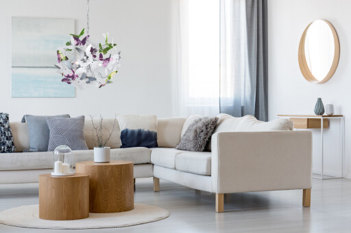 Lustra Butterfly, RL, 50x150 cm, 28W, 4x G9, metal, multicolor