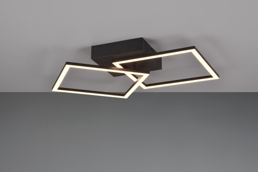 Plafoniera Trail, RL, 44.5x39.5x6.9 cm, 20W, 1x SMD, metal, negru mat