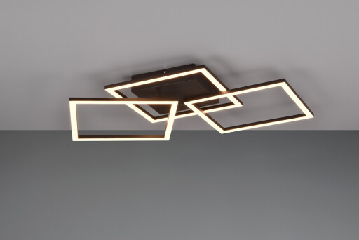 Plafoniera Trail, RL, 52.5x52.5x7 cm, 31W, 1x SMD, metal, negru mat