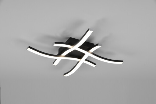 Plafoniera Route, RL, 46x46x7 cm, 5W, 4x SMD, metal, negru