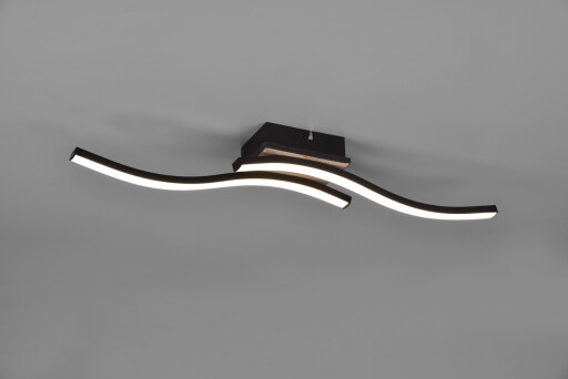 Plafoniera Route, RL, 56x9x7 cm, 5W, 2x SMD, MDF, natur/negru