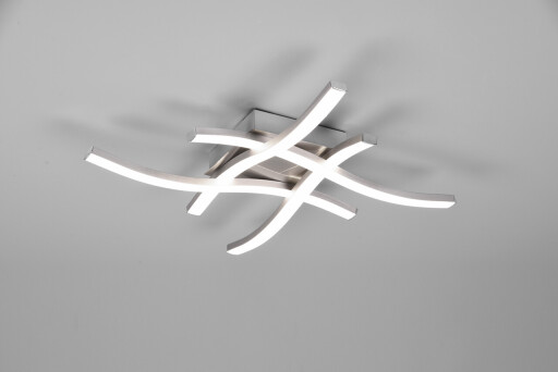 Plafoniera Route, RL, 46x46x7 cm, 5W, 4x SMD, metal, argintiu mat