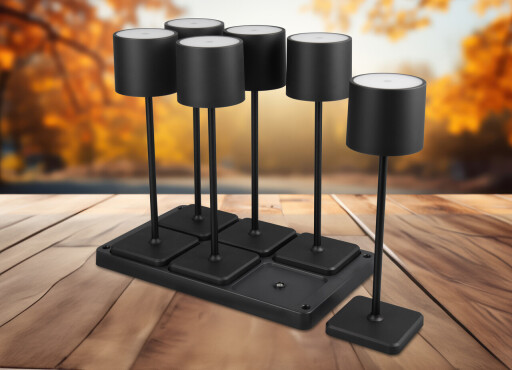 Lampa de masa Fernandez, RL, 42.6x26x2.7 cm, 1.5W, 6x SMD, plastic, negru mat