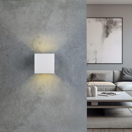 Aplica de perete pentru exterior Talent, RL, 10x12x10 cm, 0.5W, 2x SMD, metal, alb mat