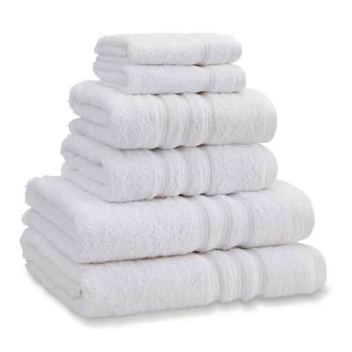 Prosoape de baie albe 6 buc. din bumbac din frotir Zero Twist – Catherine Lansfield