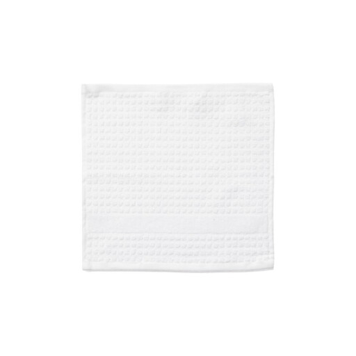 Prosop alb din bumbac organic din frotir 30x30 cm Check – JUNA