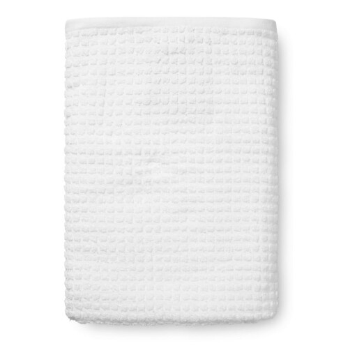 Prosop alb din bumbac organic din frotir 70x140 cm Check – JUNA