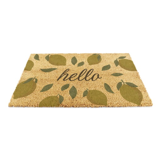 Covoraș de intrare din fibre de nucă de cocos 40x60 cm Hello Lemons – Artsy Doormats