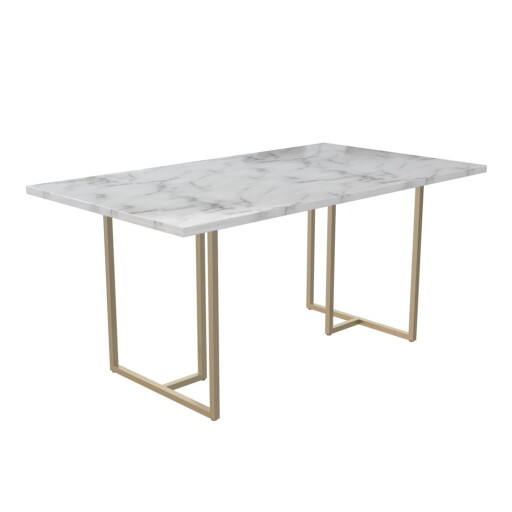 Masă de dining cu aspect de marmură 90x160 cm Astor – CosmoLiving by Cosmopolitan