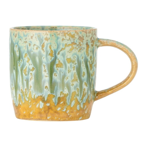 Ceașcă galbenă/verde-deschis din gresie 400 ml Milani – Bloomingville
