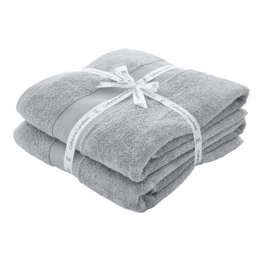 Prosoape gri-deschis 2 buc. din bumbac din frotir 90x140 cm Anti-Bacterial – Catherine Lansfield