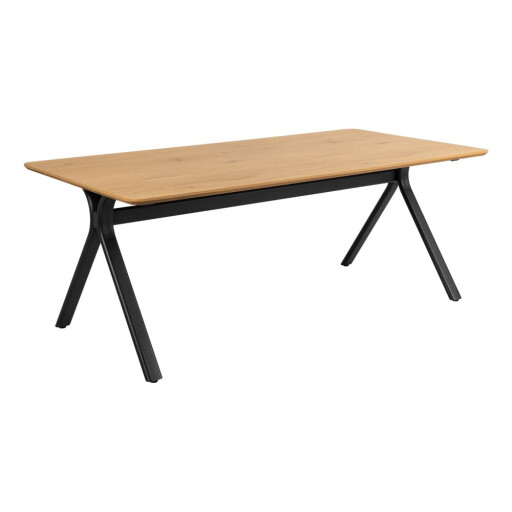 Masă de dining cu blat cu aspect de lemn de stejar 100x200 cm Bristol – Actona