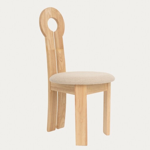 Scaun Estilo, Homla, 52x45x90 cm, lemn/poliester, natur