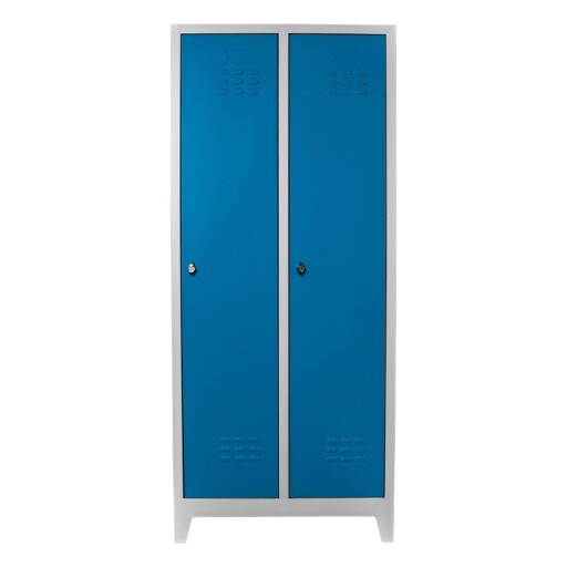 Dulap de depozitare cu incuietoare, Shelvoria, Js1028M, 67x185x37 cm, Otel, Gri/Albastru