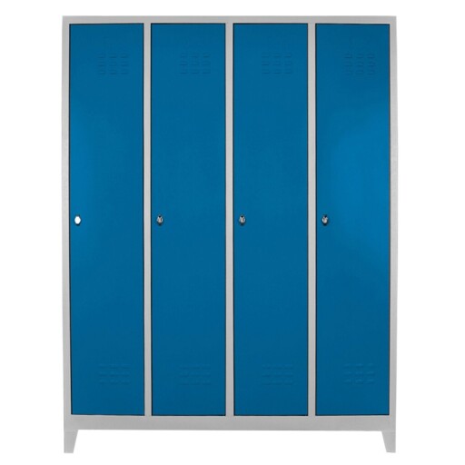 Dulap de depozitare cu incuietoare, Shelvoria, Js1029M, 128x185x37 cm, Otel, Gri/Albastru