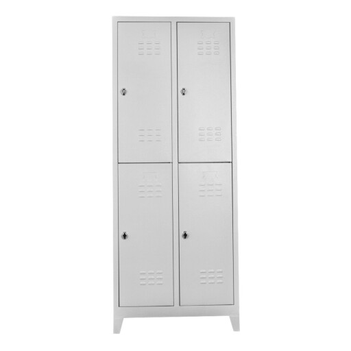 Dulap de depozitare cu incuietoare, Shelvoria, Js1026, 67x200x37 cm, Otel, Gri deschis