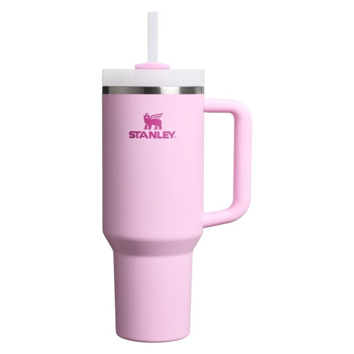 Termos roz cu pai din oțel inoxidabil 1,18 l Quencher H2.0 FlowState Tumbler Cherry Blossom – Stanley