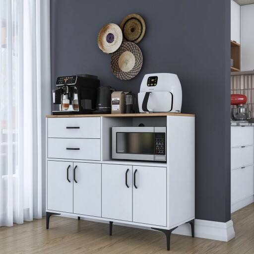 Dulap de bucatarie, Rani, JE206, 120x98 cm, PAL, Nuc/Alb