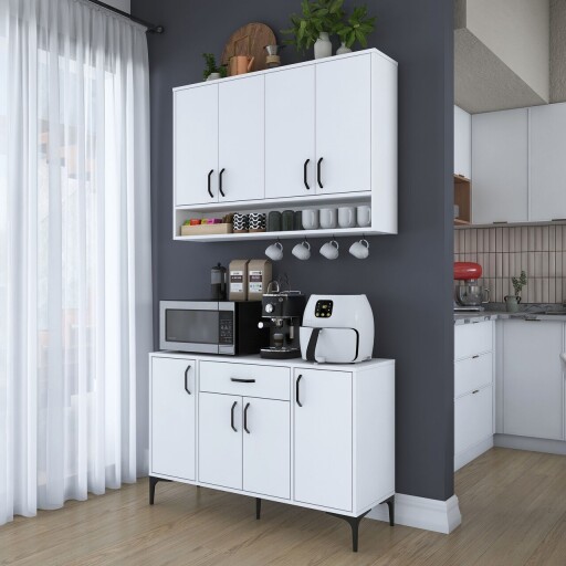 Dulap de bucatarie, Rani, JE205, 120x160 cm, PAL, Alb