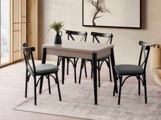 Masa extensibila, Nmobb, Dolunay, 100x75x60 cm, PAL, Mocha