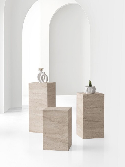 Suport pentru ghiveci, Nmobb, L.Çiçeklik, PAL, Travertin