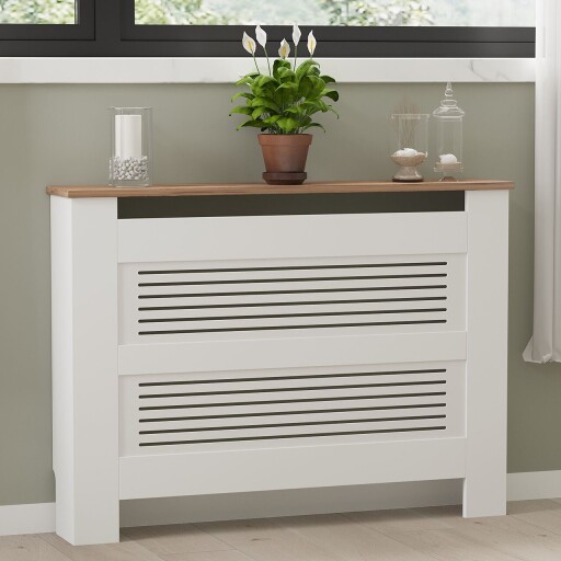 Dulap radiator, Puqa Design, Termora, 112x82x30 cm, PAL, Pin Atlantic / Alb
