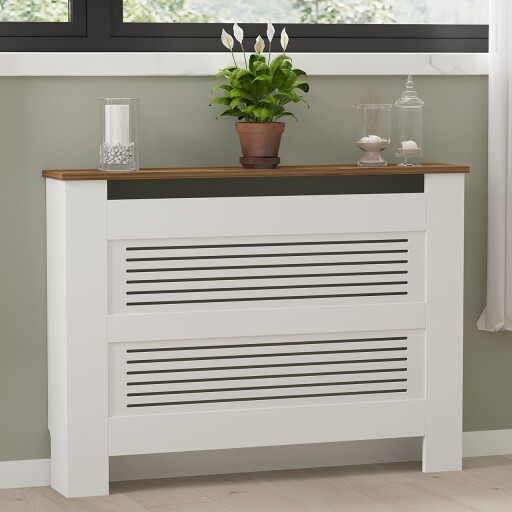Dulap radiator, Puqa Design, Termora, 112x82x30 cm, PAL, Nuc/Alb