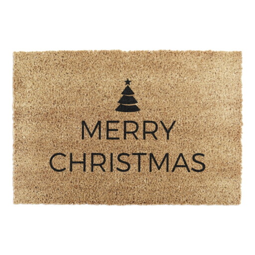 Covoraș de intrare din fibre de nucă de cocos 40x60 cm cu model de Crăciun Merry Christmas – Artsy Doormats