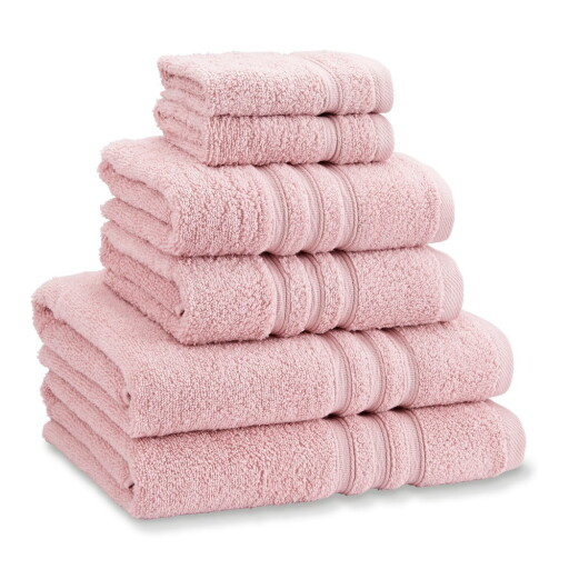 Prosoape de baie roz-deschis 6 buc. din bumbac din frotir Zero Twist – Catherine Lansfield